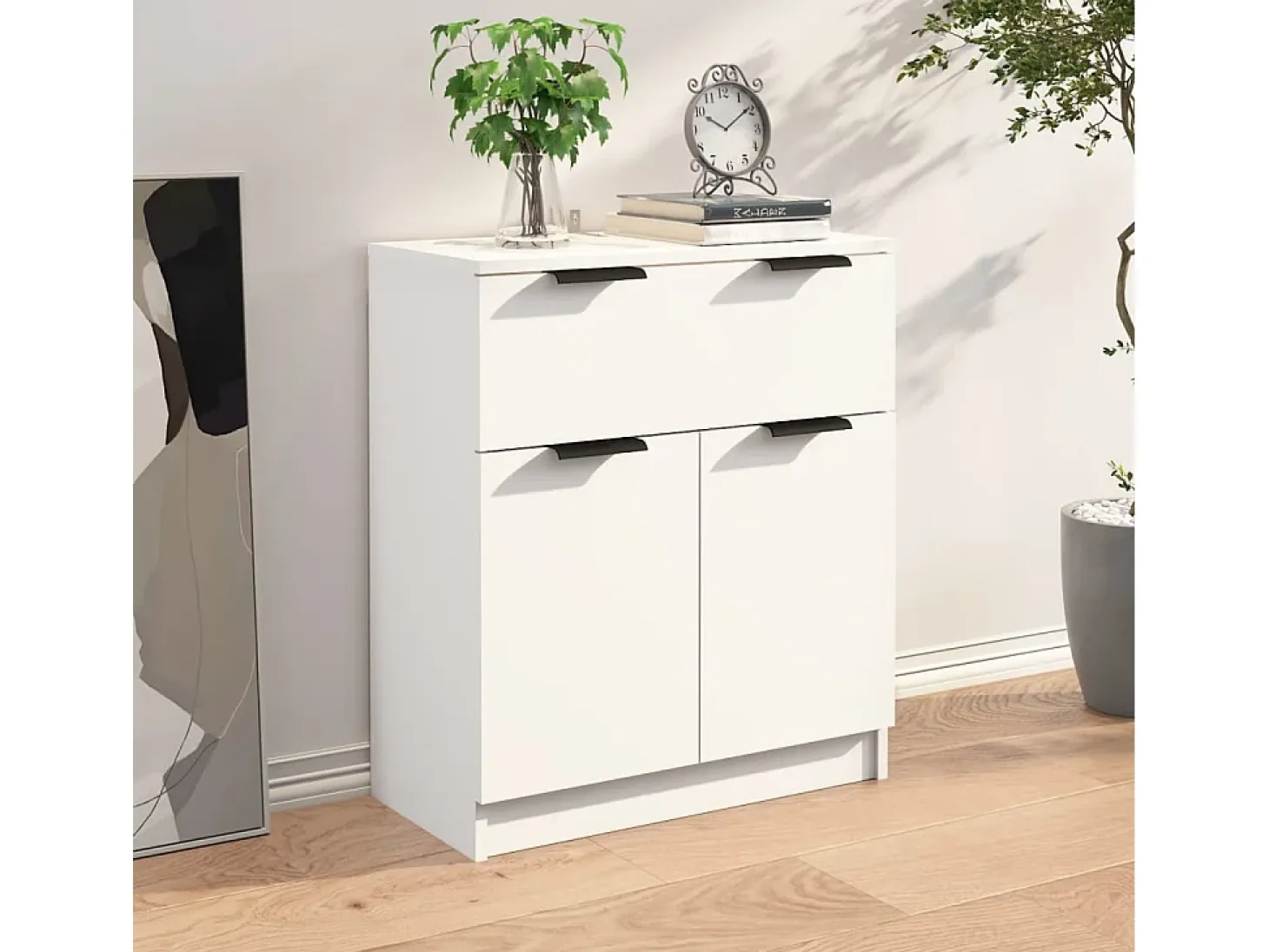 Aparador Blanco 60x30x70 cm Madera de Ingeniería