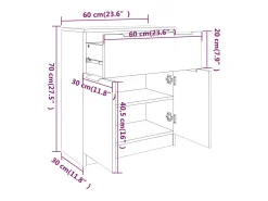 Aparador Blanco 60x30x70 cm Madera de Ingeniería