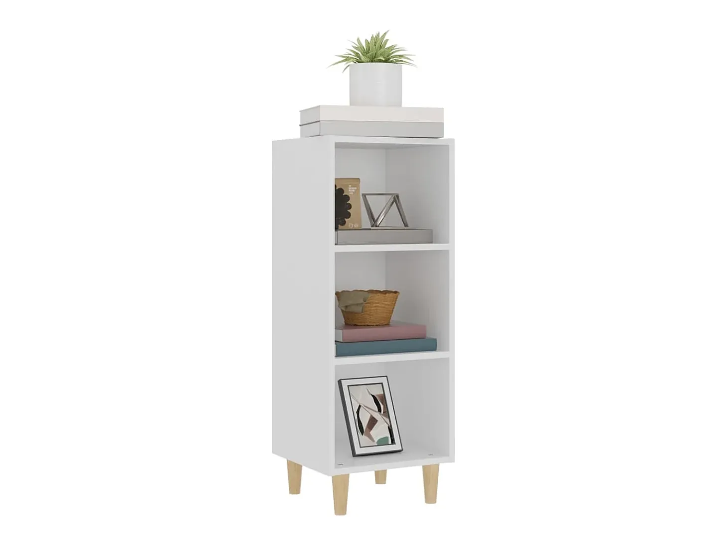 Aparador Blanco 34,5x32,5x90 cm Madera de Ingeniería