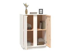 Aparador Blanco 60x35x80 cm Madera Maciza de Pino