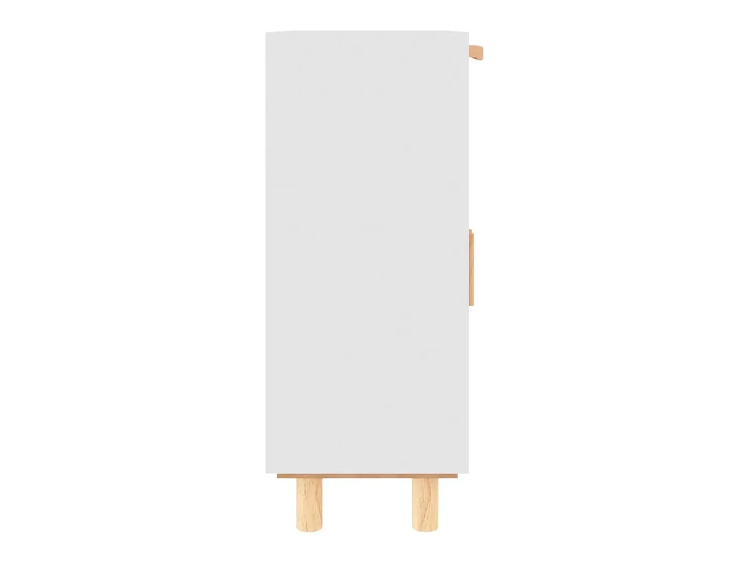 Aparador Blanco 60x30x75 cm Madera maciza de pino y ratán natural