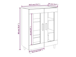 Aparador blanco 69,5x34x90 cm madera de ingeniería