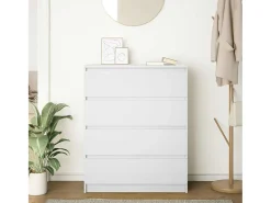 Aparador blanco 80x35x99 cm madera contrachapada