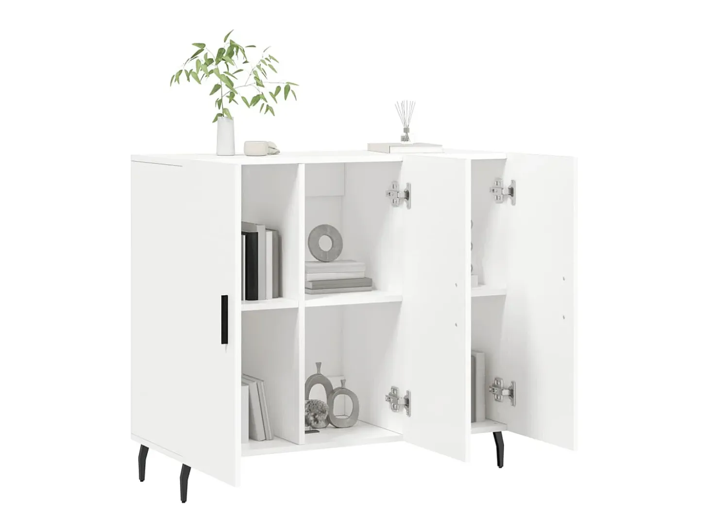 Aparador blanco 90x34x80 cm madera contrachapada