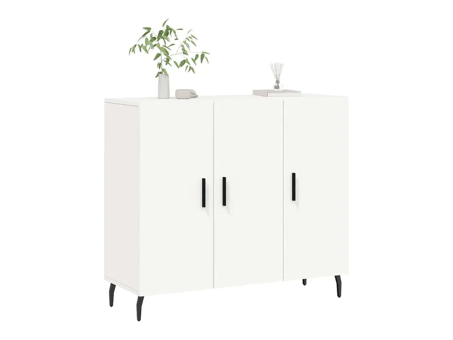 Aparador blanco 90x34x80 cm madera contrachapada