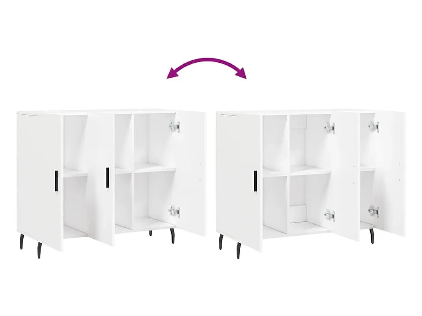 Aparador blanco 90x34x80 cm madera contrachapada