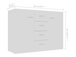 Aparador blanco 88x30x65 cm Madera de ingeniería