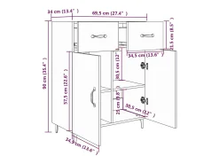 Aparador blanco 69,5x34x90 cm madera de ingeniería