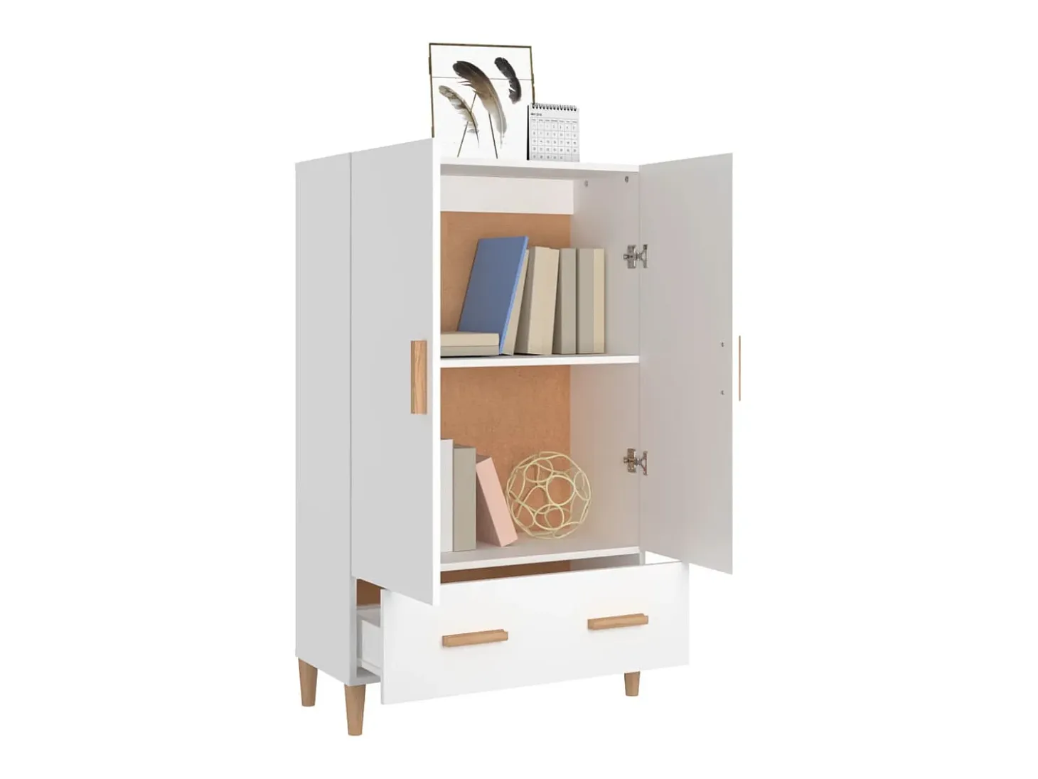 Aparador Blanco 70x31x115 cm Madera de Ingeniería