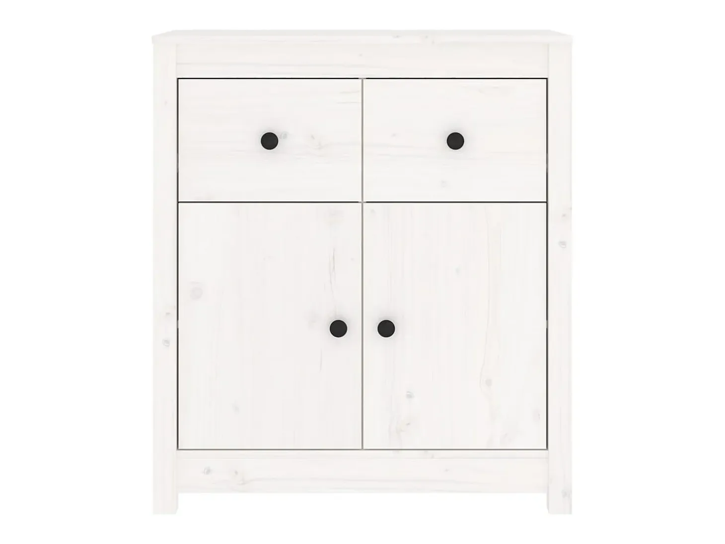 Aparador blanco 70x35x80 cm madera maciza de pino