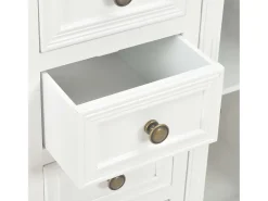 Aparador blanco 70x28x70 cm madera maciza de pino