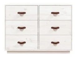 Aparador Blanco 100x40x75 cm Madera Maciza de Pino