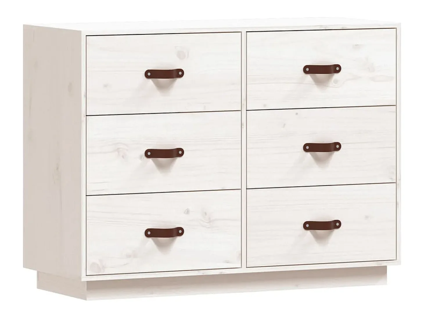 Aparador Blanco 100x40x75 cm Madera Maciza de Pino