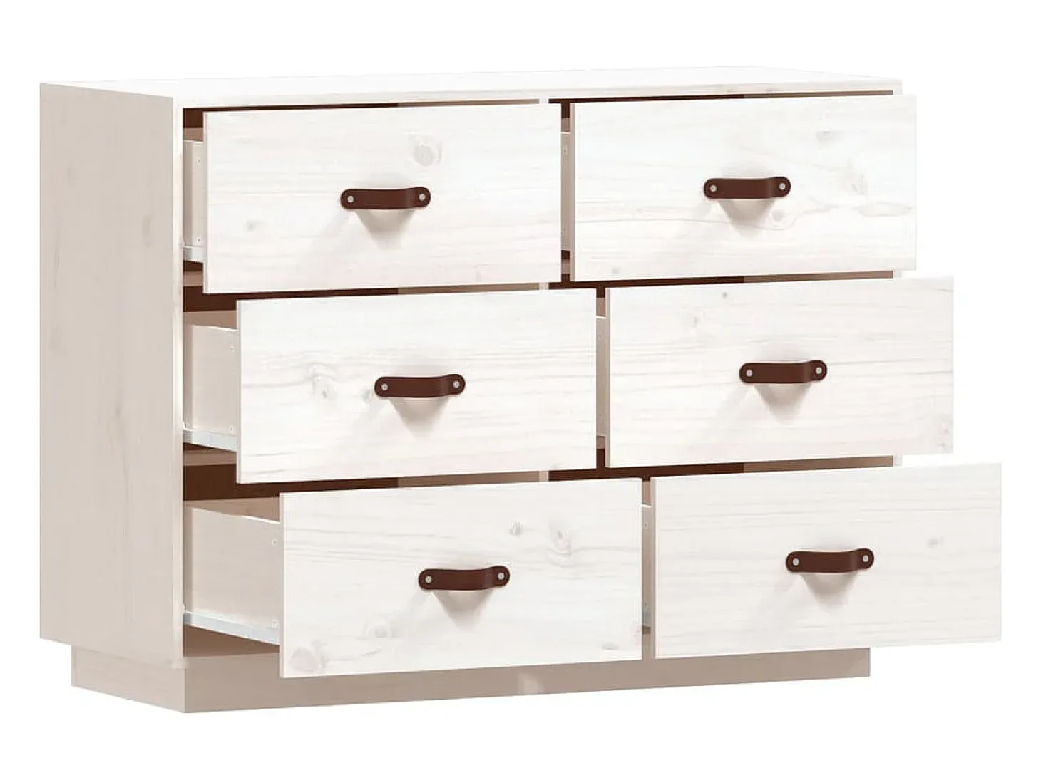 Aparador Blanco 100x40x75 cm Madera Maciza de Pino