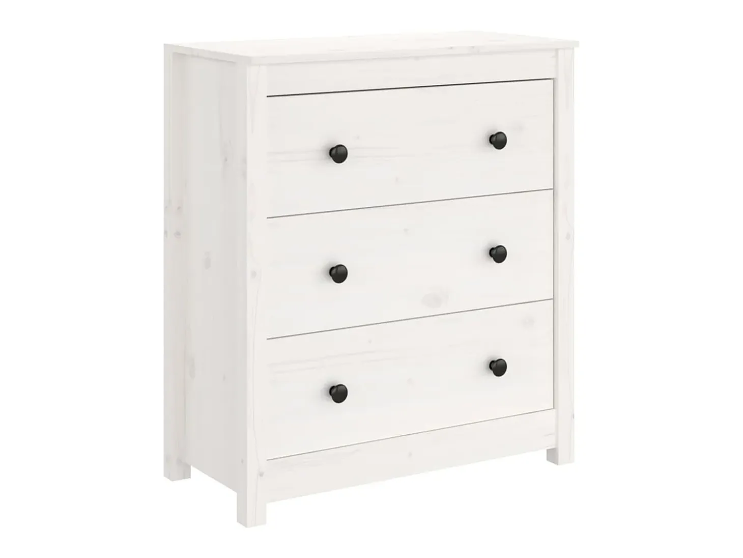 Aparador blanco 70x35x80 cm madera maciza de pino