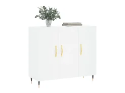 Aparador blanco 90x34x80 cm madera contrachapada