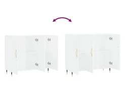 Aparador blanco 90x34x80 cm madera contrachapada