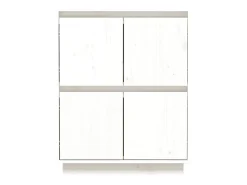 Aparador Blanco 60x34x75 cm Madera Maciza de Pino