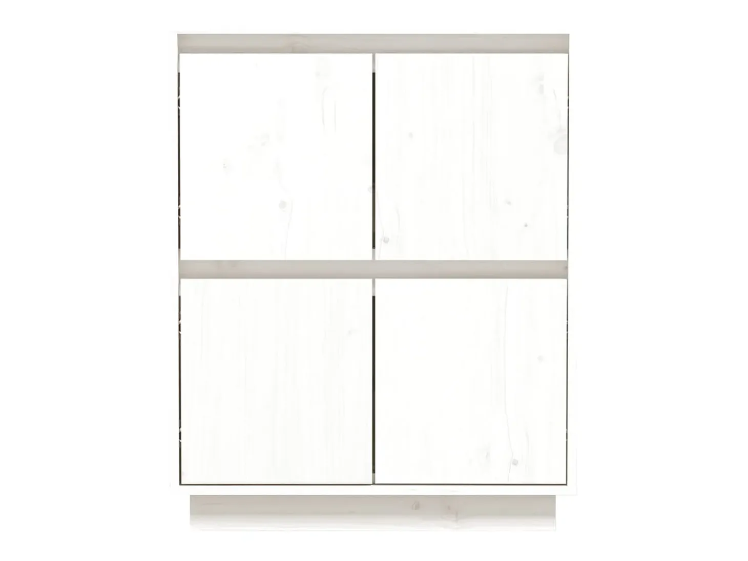 Aparador Blanco 60x34x75 cm Madera Maciza de Pino