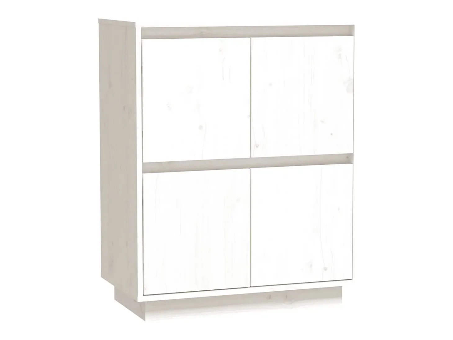 Aparador Blanco 60x34x75 cm Madera Maciza de Pino