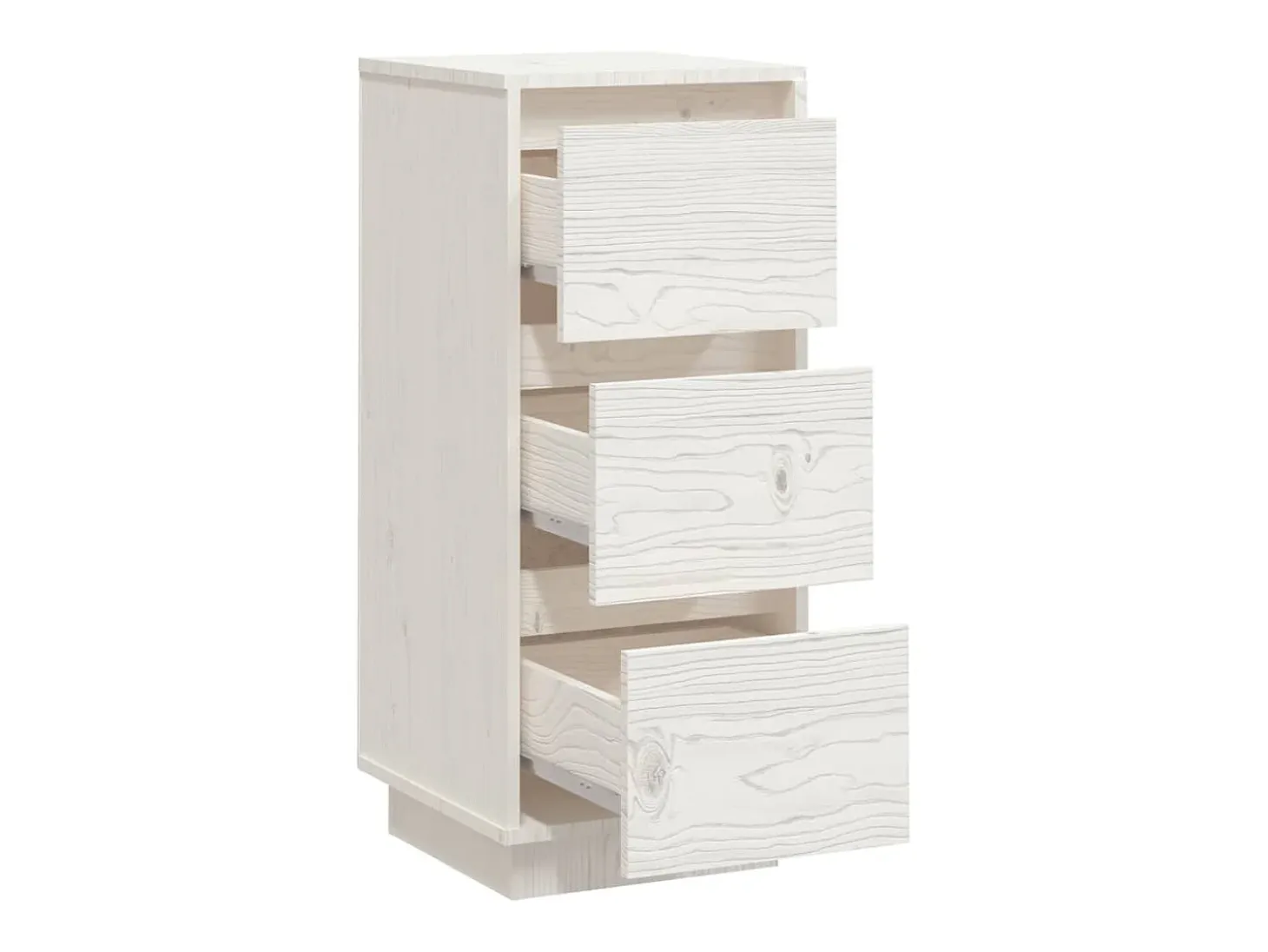 Aparador Blanco 32x34x75 cm Madera Maciza de Pino
