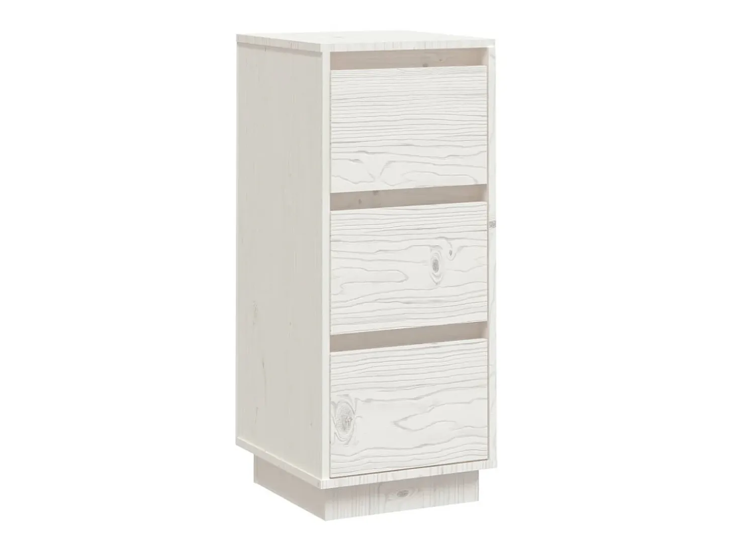 Aparador Blanco 32x34x75 cm Madera Maciza de Pino