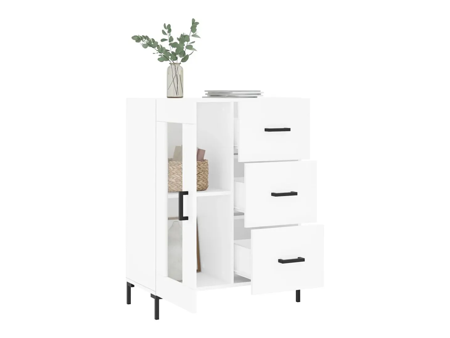 Aparador blanco 69,5x34x90 cm madera de ingeniería