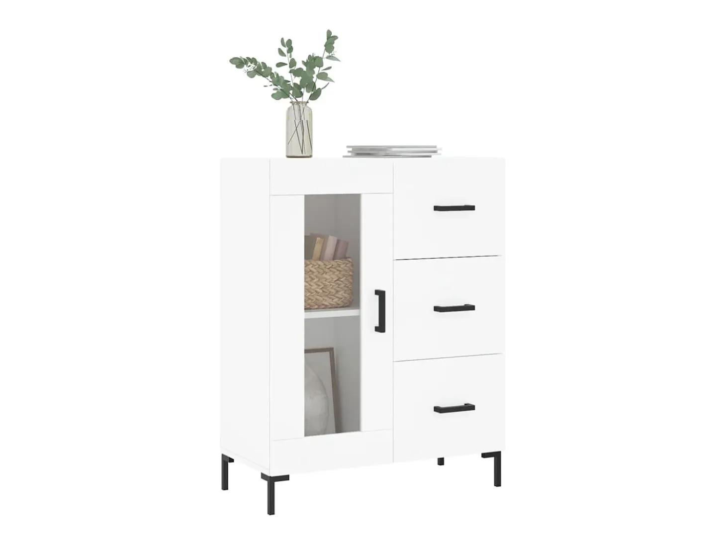Aparador blanco 69,5x34x90 cm madera de ingeniería