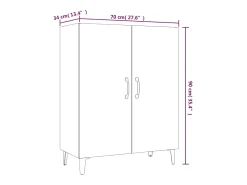Aparador Blanco 70x34x90 cm Madera de Ingeniería