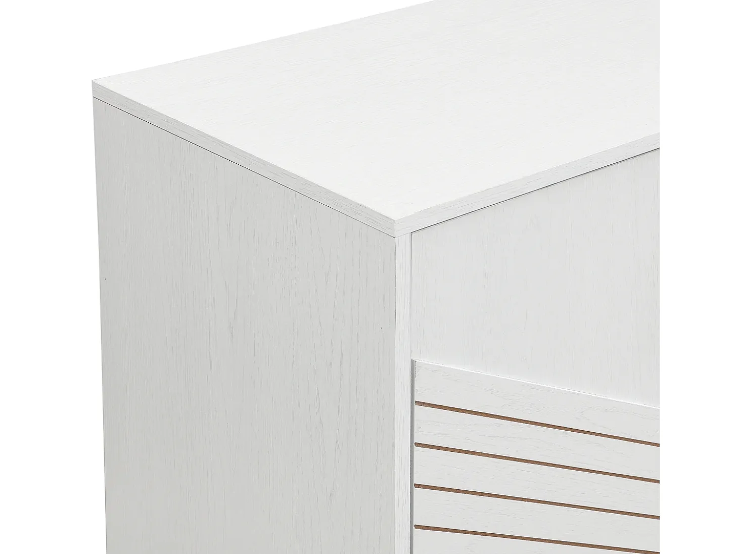 Aparador blanco y dorado de 4 puertas, diseño moderno con amplio espacio de almacenamiento, patas de metal y estantes ajustables