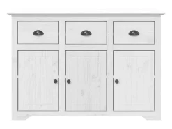 Aparador BODO blanco 115,5x43x200,5 cm madera maciza de pino