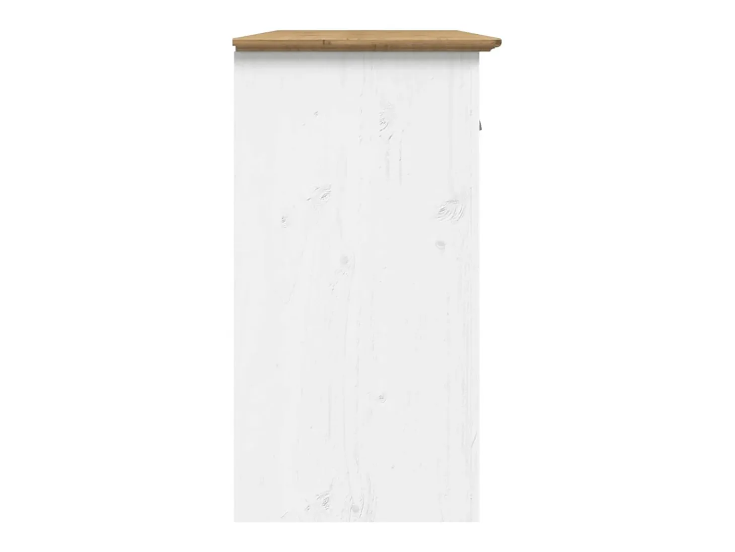 Aparador BODO blanco y marrón 115,5x44x80 cm madera maciza de pino