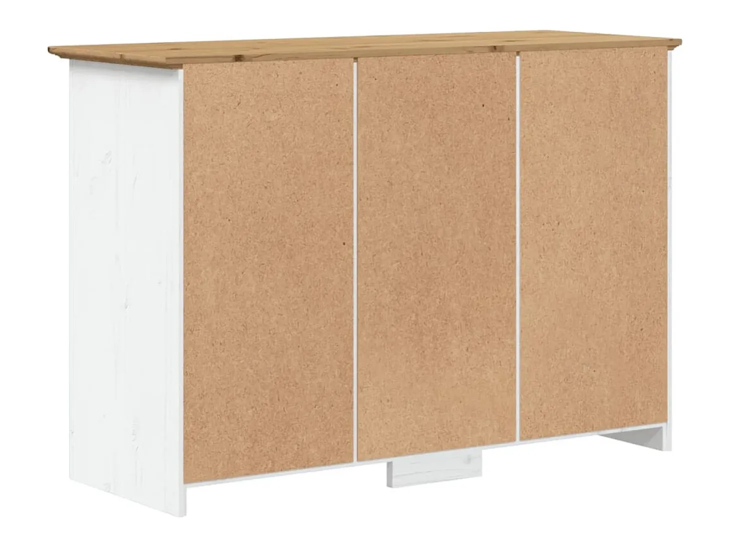 Aparador BODO blanco y marrón 115,5x44x80 cm madera maciza de pino