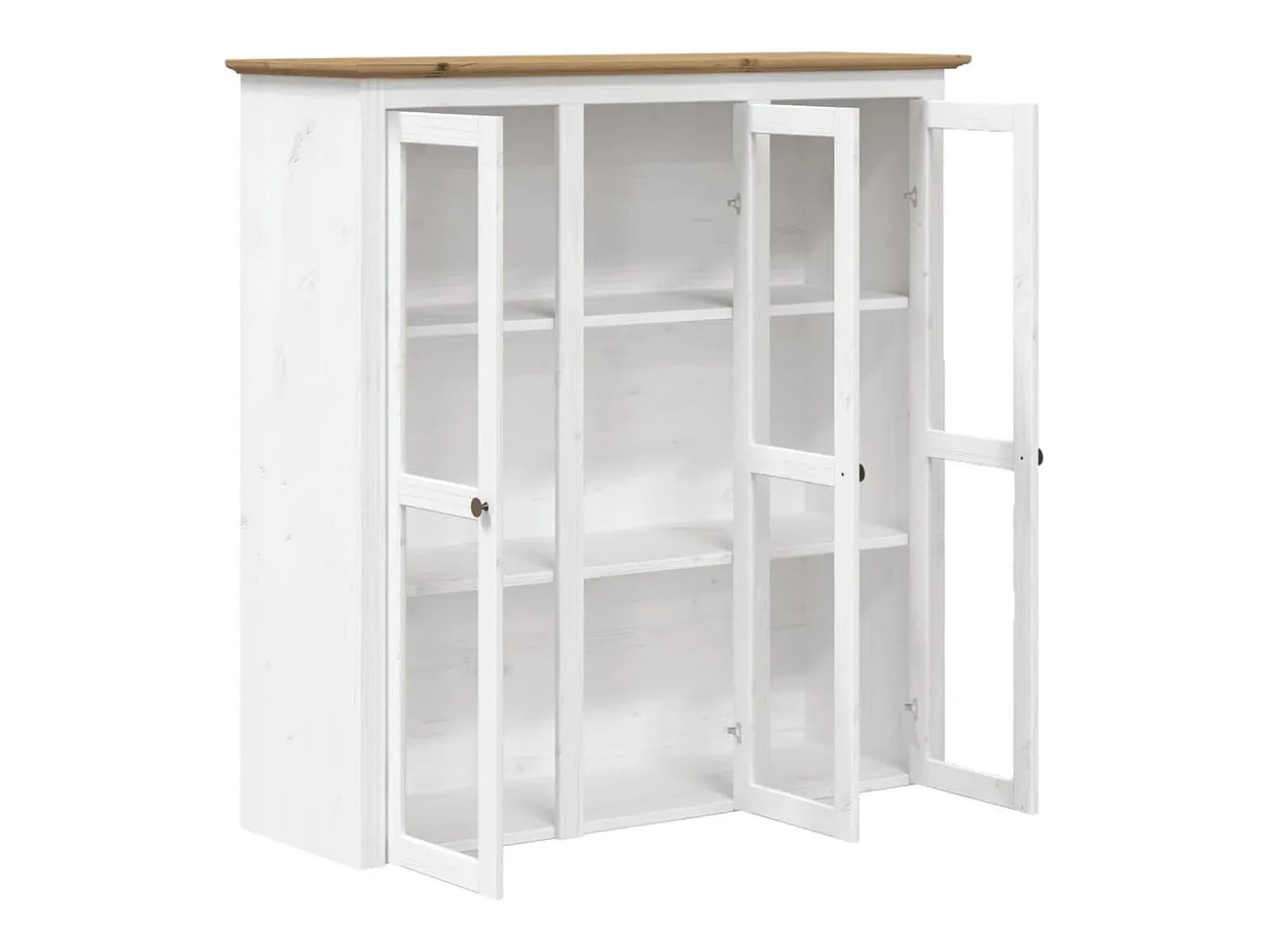 Aparador BODO blanco y marrón 115,5x43x200,5cm madera maciza de pino