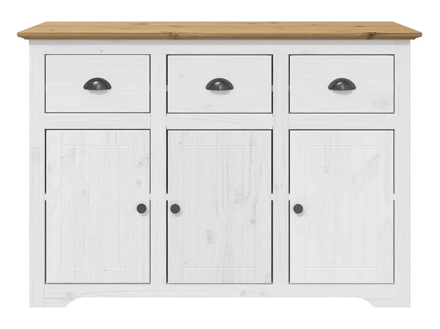 Aparador BODO blanco y marrón 115,5x43x200,5cm madera maciza de pino