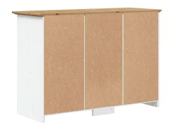 Aparador BODO madera maciza pino blanco y marrón 115,5x44x80 cm