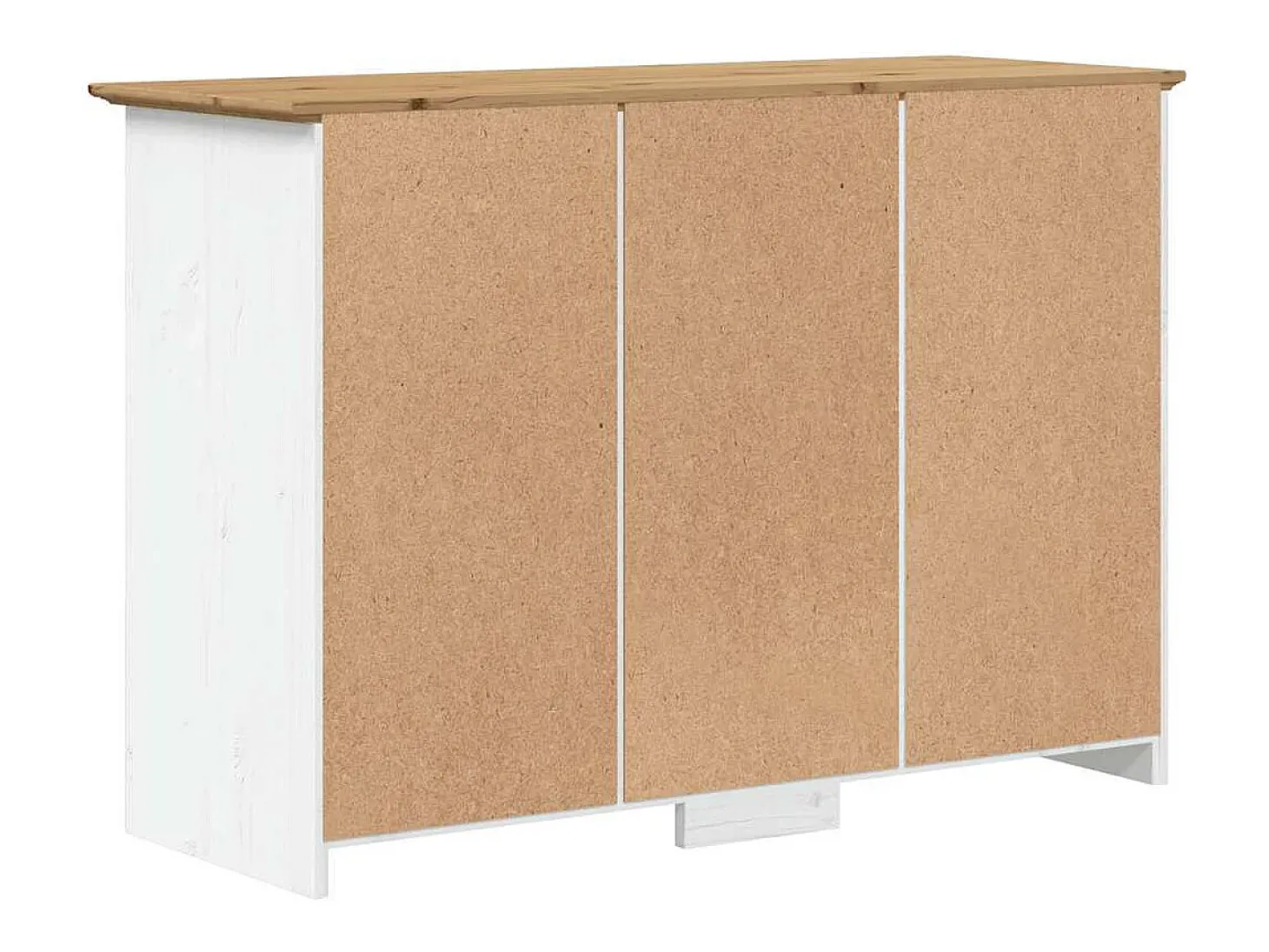 Aparador BODO madera maciza pino blanco y marrón 115,5x44x80 cm