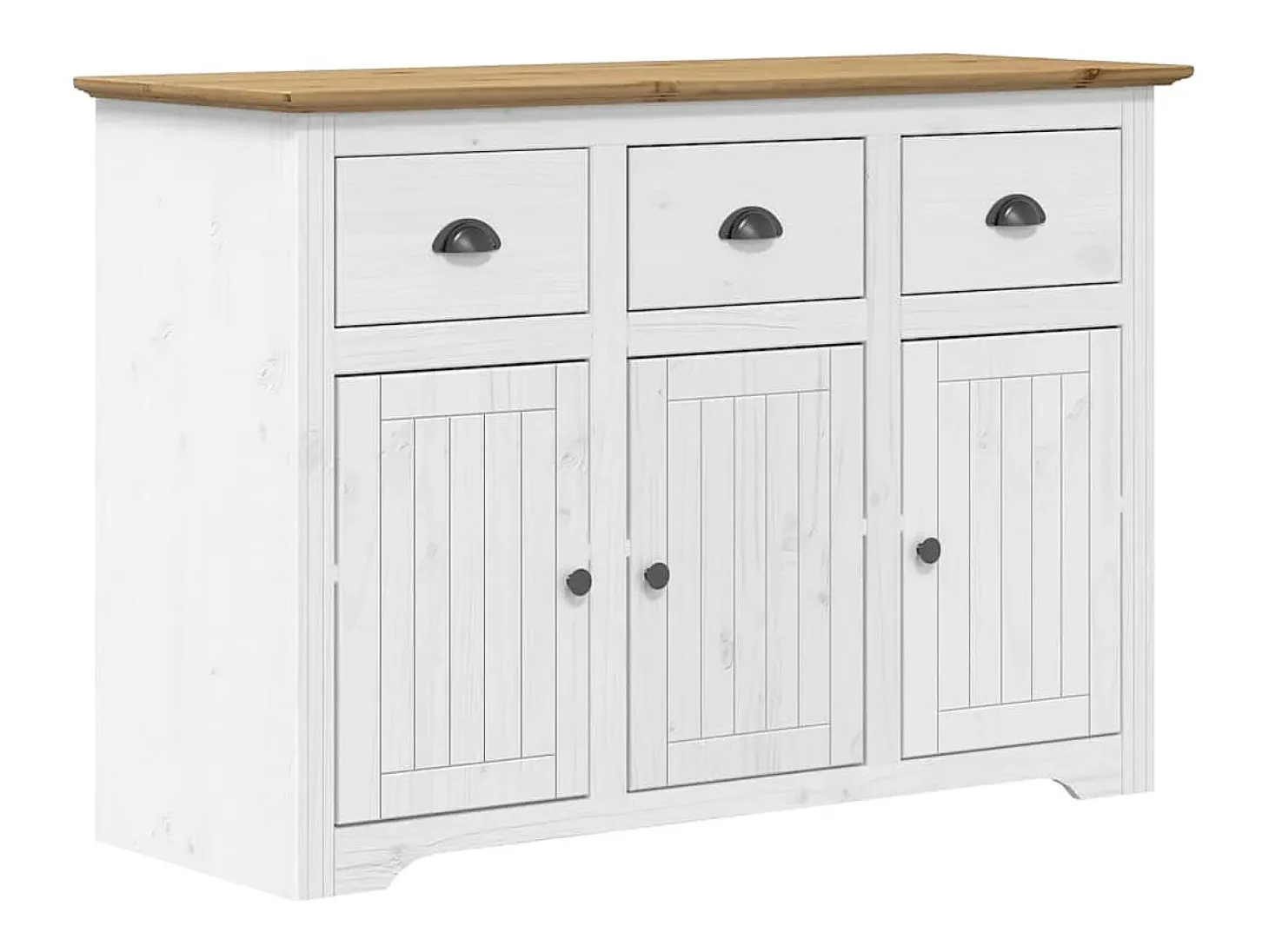Aparador BODO madera maciza pino blanco y marrón 115,5x44x80 cm