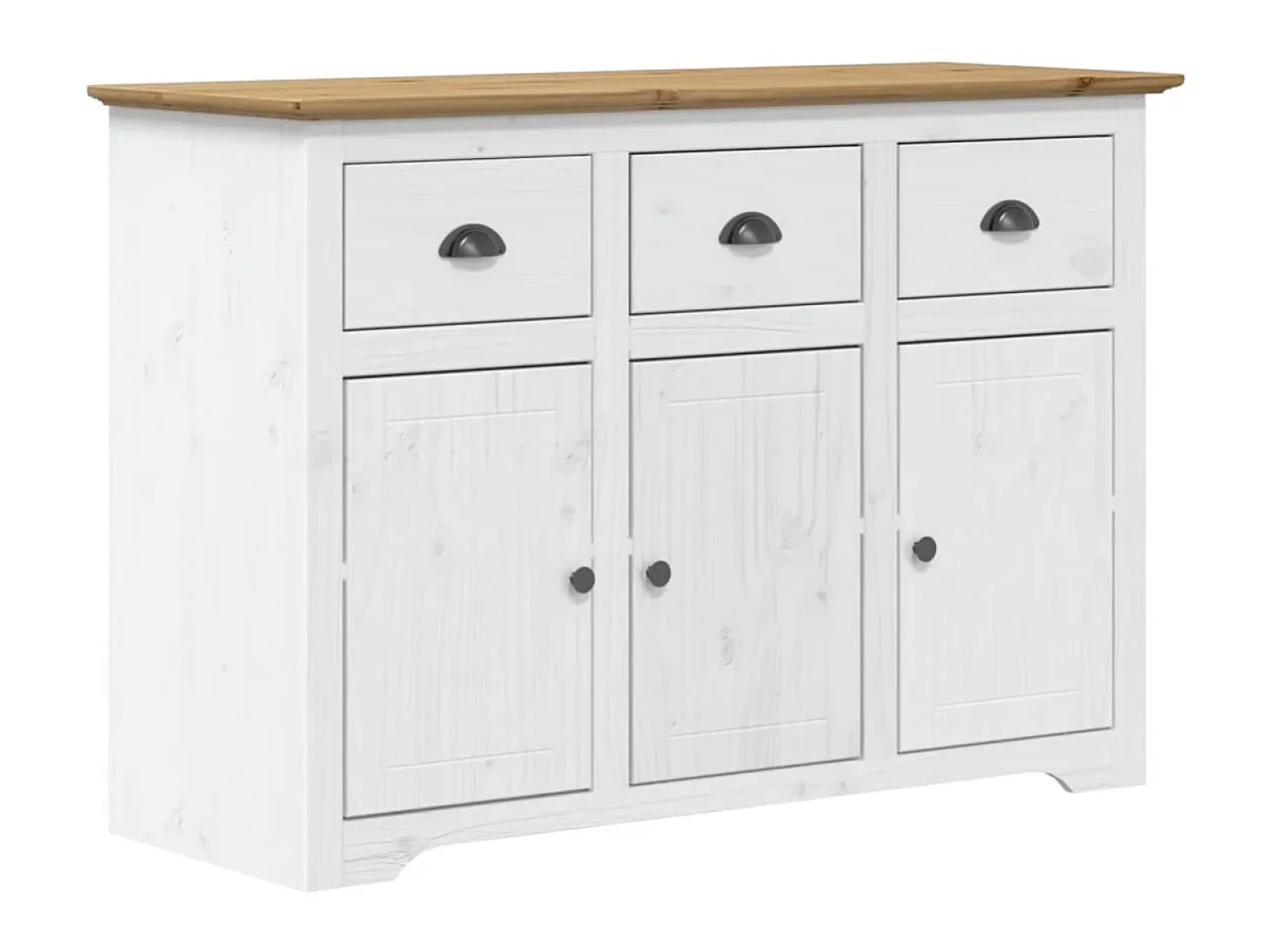 Aparador BODO madera maciza pino blanco y marrón 115x43x79,5 cm ES67640