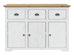 Aparador BODO madera maciza pino blanco y marrón 115x43x79,5 cm ES67640