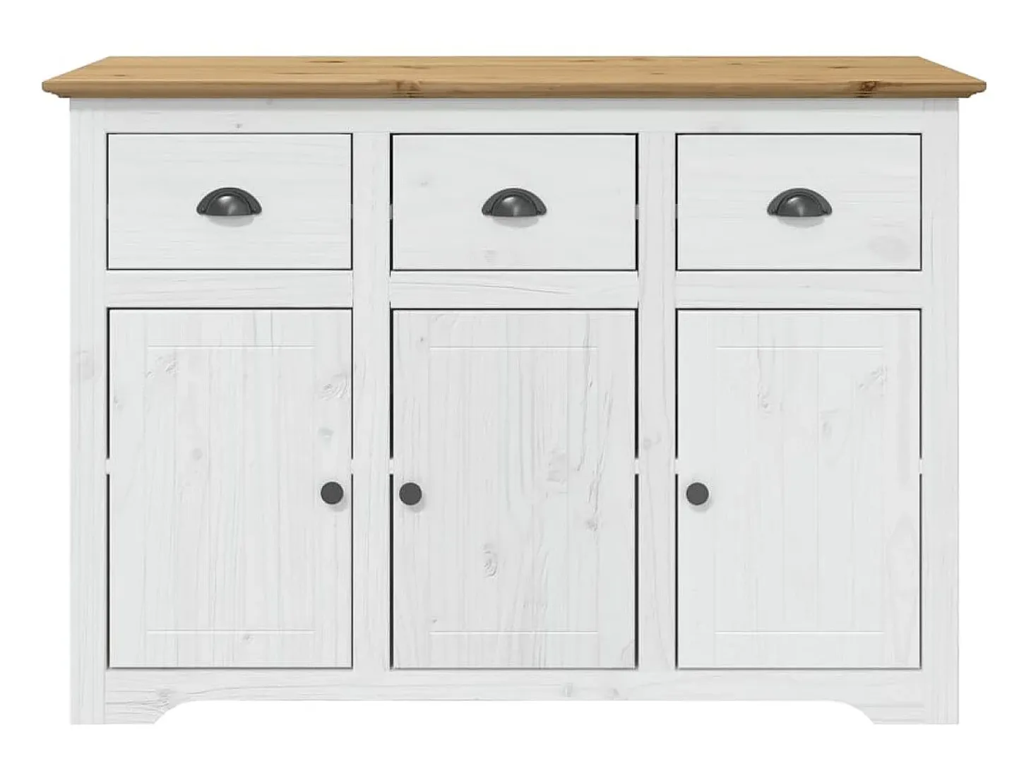 Aparador BODO madera maciza pino blanco y marrón 115x43x79,5 cm ES67640