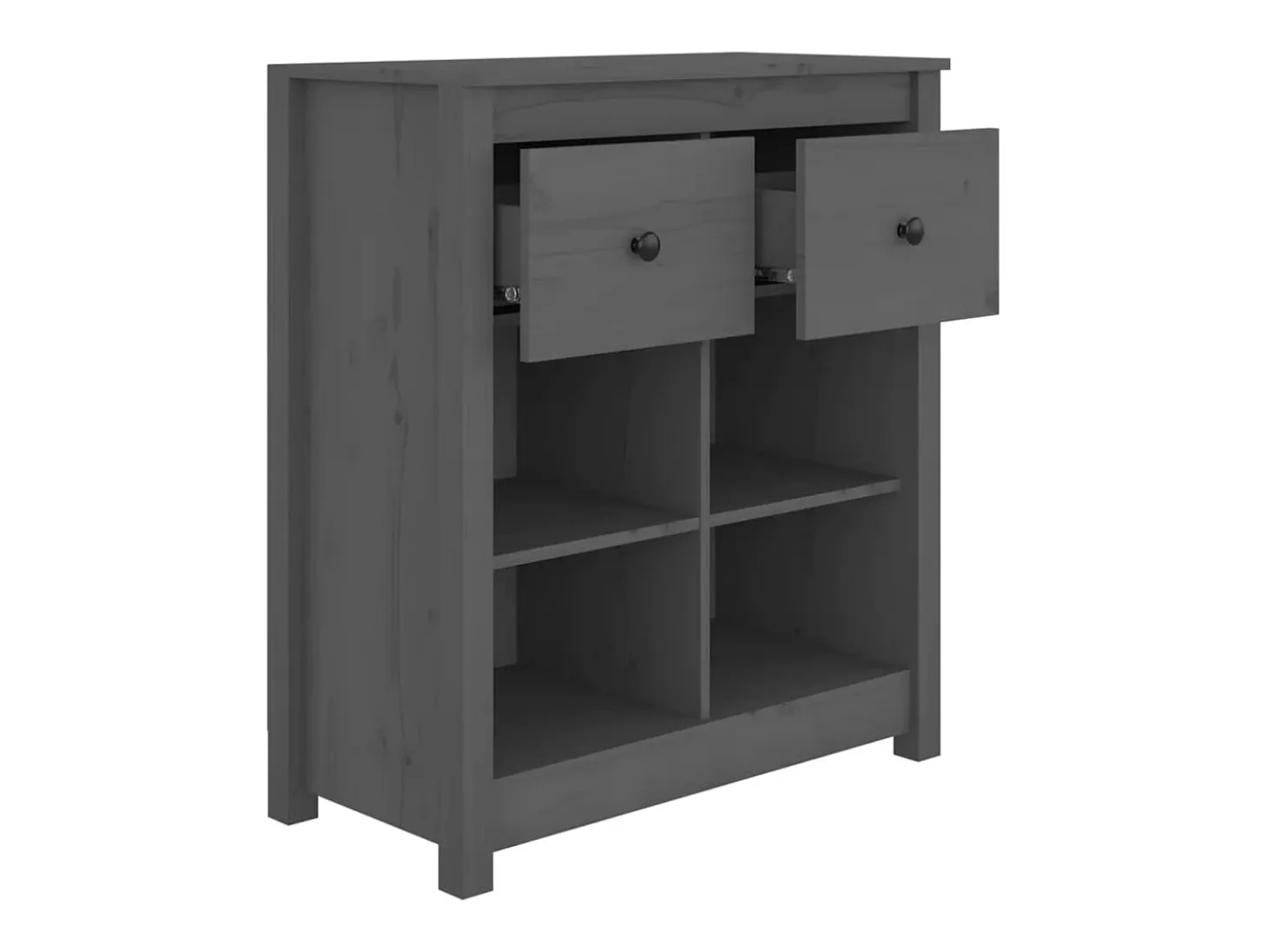Aparador buffet cómoda armario mueble organizador cocina salón salón 70 x 35 x 80 cm madera maciza de pino gris 02_0031802