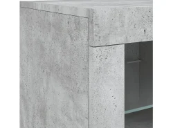 Aparador buffet cómoda armario mueble organizador cocina salón salón con luces LED 181,5 x 37 x 67 cm gris 02_0029987