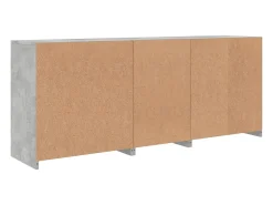 Aparador buffet cómoda armario mueble organizador cocina salón salón con luces LED 181,5 x 37 x 67 cm gris 02_0029987