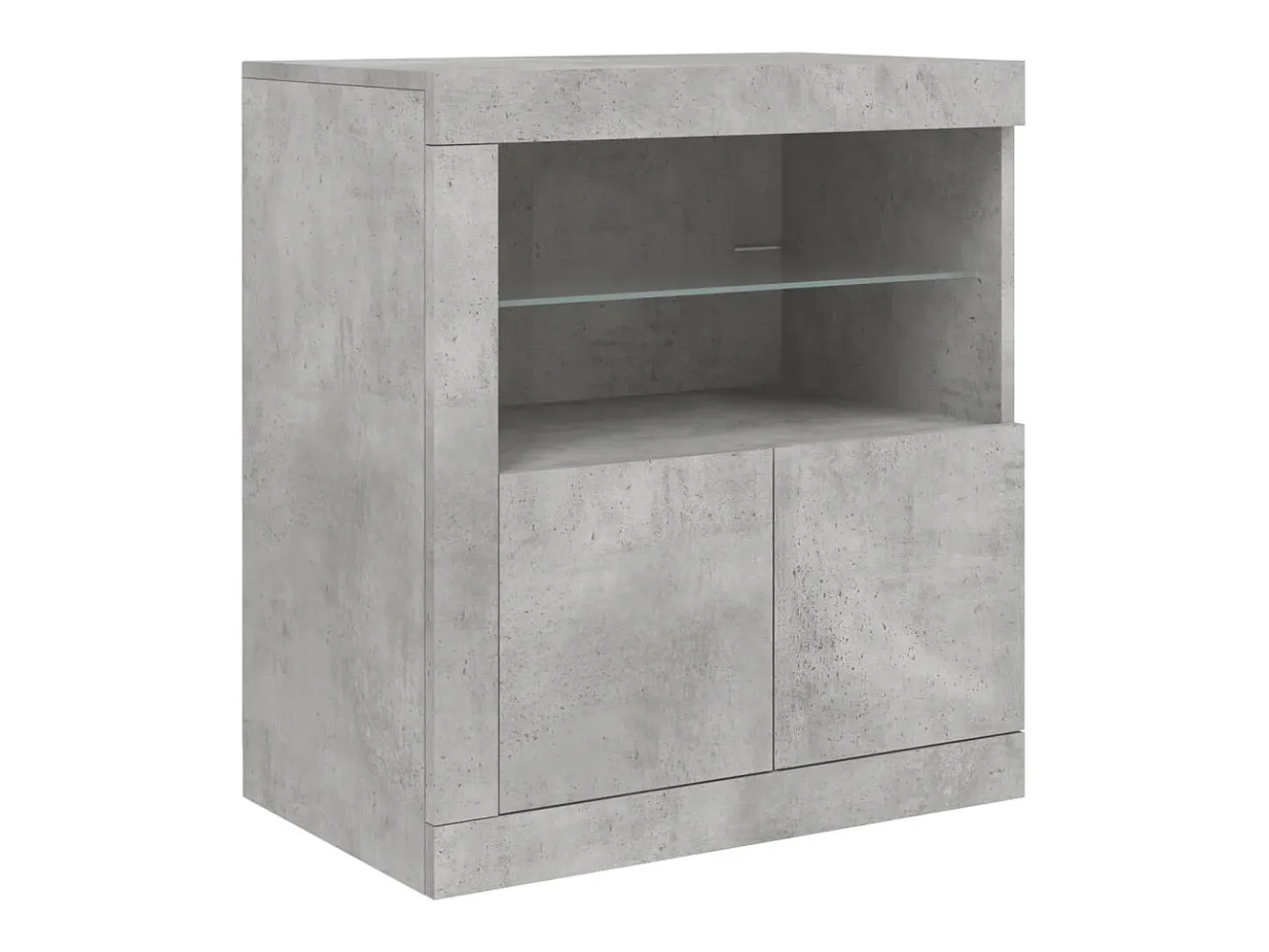 Aparador buffet cómoda armario mueble organizador cocina salón salón con luces LED 181,5 x 37 x 67 cm gris 02_0029987