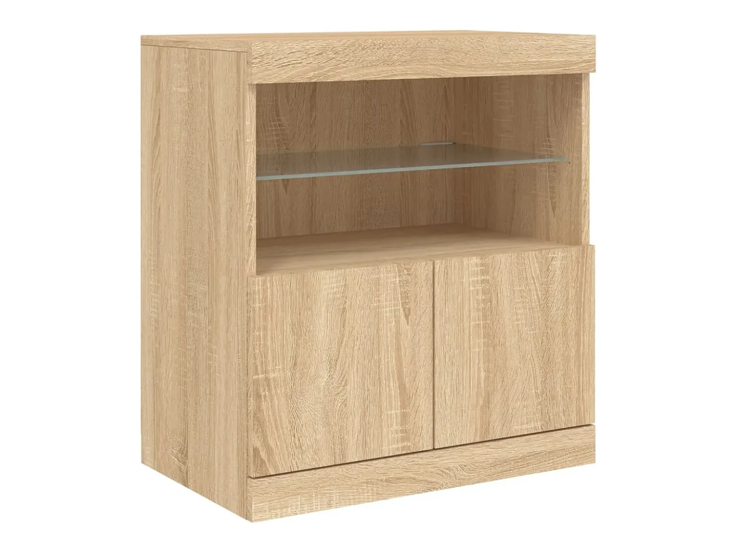 Aparador buffet cómoda armario mueble organizador cocina salón salón con luces LED sonoma 142,5 x 37 x 67 cm marrón 02_0029939