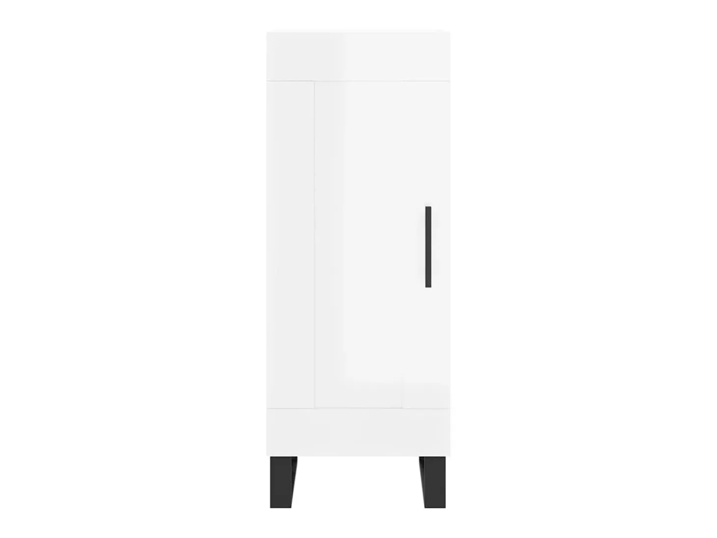 Aparador buffet cómoda armario mueble organizador cocina salón brillante 34,5 x 34 x 90 cm madera contrachapada blanco 02_0030617