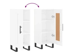 Aparador buffet cómoda armario mueble organizador cocina salón brillante 34,5 x 34 x 90 cm madera contrachapada blanco 02_0030617