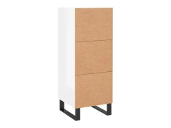 Aparador buffet cómoda armario mueble organizador cocina salón brillante 34,5 x 34 x 90 cm madera contrachapada blanco 02_0030617