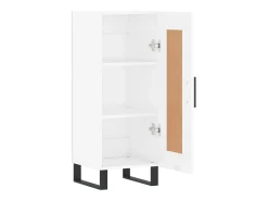Aparador buffet cómoda armario mueble organizador cocina salón brillante 34,5 x 34 x 90 cm madera contrachapada blanco 02_0030617